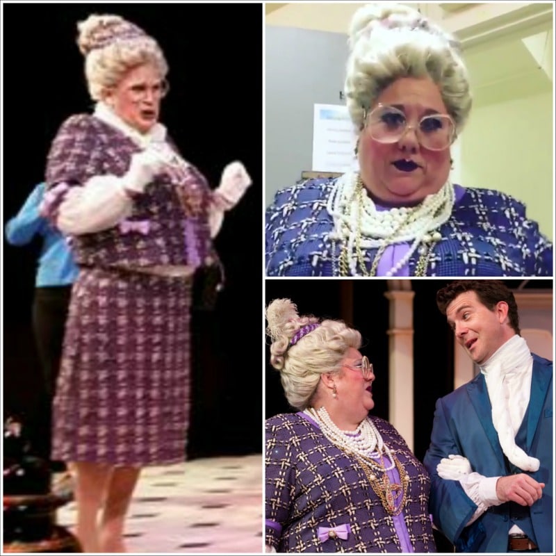 Who's who in the Arvada Center's 'Tartuffe'? That's Steve Wilson as Madame Pernelle in the photo on the left, and his wife, Leslie O'Carroll, playing the same role in the two photos on the right. Photos by Jessica Austgen and P. Switzer Photography. 