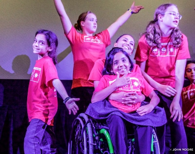 Last summer, Aloukika Patro and her castmates from Phamaly Theatre Company’s ‘Annie’ made a benefit appearance for the Denver Actors Fund at the Alamo Drafthouse Denver. Photo by John Moore.