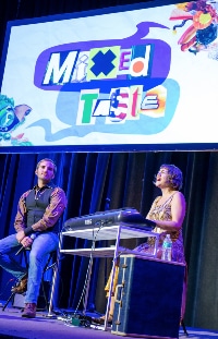 Neyla Pekarek and Brian Cronan perform from 'Rattlesnake Kate' at 'Mixed Taste' last summer. Photo by Adams Viscom.