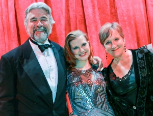 Philip Sneed with daughter Emily Van Fleet and wife Clare Henkel. Photo by John Moore. 