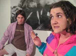 Hannah Duggan got funny with Evan Weissman back in 2009 in Buntport's 'Buntport Seal. Stamp. Send. Bang.'