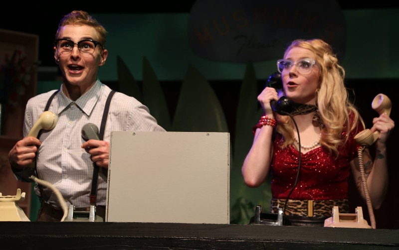 Matt Gnojek and Katelyn Kendrick. Little Shop of Horrors. Photo by Deb Flomberg. 