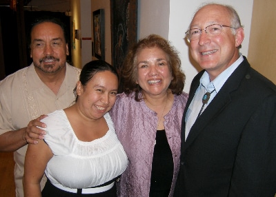 Tony Garcia and Mica Garcia De Benavidez with former U.S. Secretary of the Interior Ken Salazar and his wife, Hope, at Su Teatro. Photo by John Moore