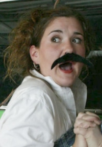 Hannah Duggan as a rather hilarious Aaron the Moor in Buntport Theater's spoof, 'Titus Andronicus: The Musical!'