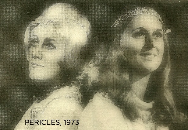 Anne Sandoe, right, performing in her final Colorado Shakespeare Festival production directed by her father, 'Pericles,' in 1973. Anne played Marina, here with Patricia Ryan as Thaisa. The Sandoes are the First Family of the Colorado Shakespeare Festival, with a lineage in Boulder that goes back to 1944.