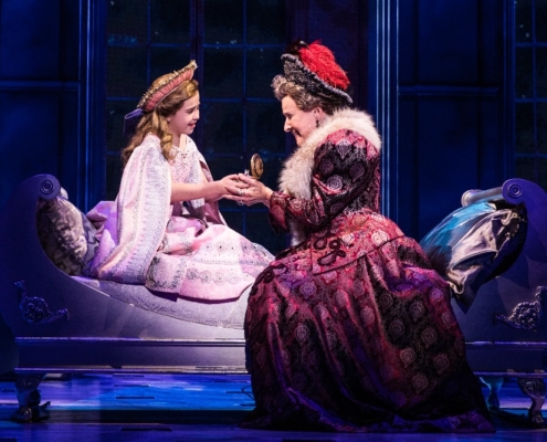 Victoria Bingham (Little Anastasia) and Joy Franz (Dowager Empress) in the National Tour of ANASTASIA. Photo by Evan Zimmerman, MurphyMade