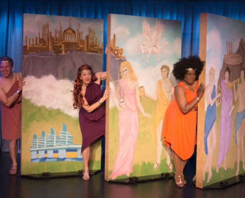 Aaron Vega, Sarah Rex and Sheryl McCallum in DCPA XANADU Photo By Emily Lozow