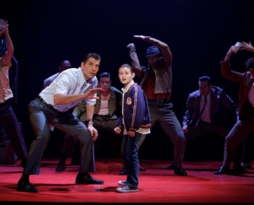 Joe Barbara (Sonny) and Frankie Leoni (Young C) and Company of A BRONX TALE Photo: Joan Marcus