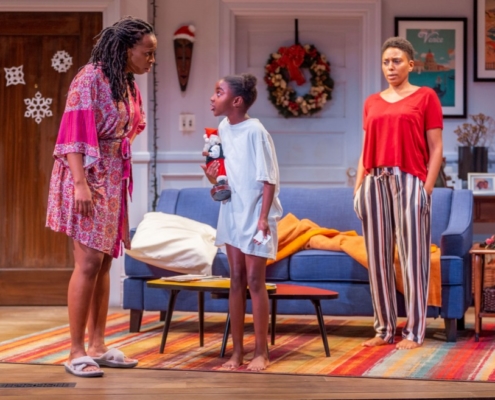 Bianca LaVerne Jones, Zaria Kelley and Erin Cherry in Last Night and the Night Before. Photo by Adams VisCom.