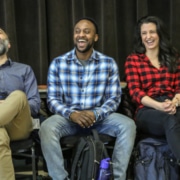 'The Whistleblower' cast at first rehearsal. Photo by John Moore.