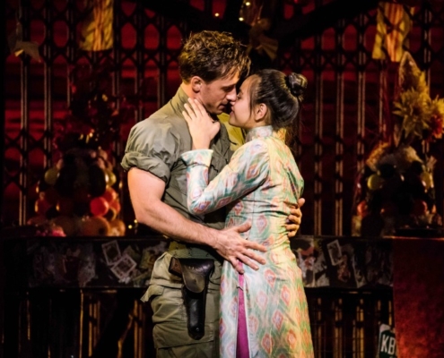 Emily Bautista as ‘Kim’ and Anthony Festa as ‘Chris’ in the North American Tour of MISS SAIGON singing “Last Night of the World”. Photo: Matthew Murphy