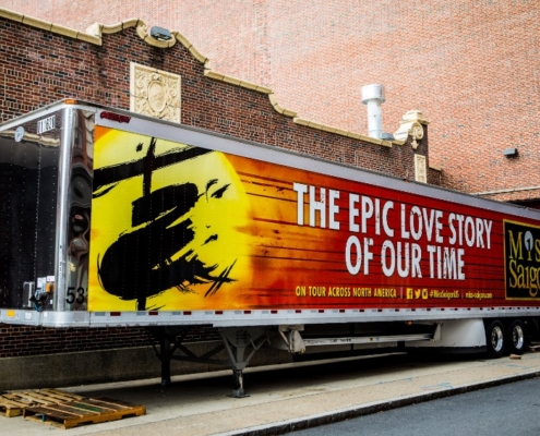 MISS SAIGON North American Tour wrapped truck. Photo: Matthew Murphy