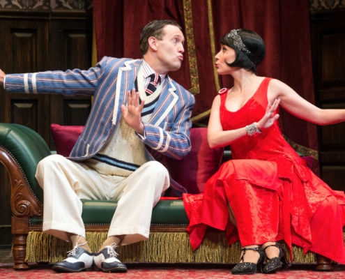 Ned Noyes and Jamie Ann Romero in the comedy 'The Play That Goes Wrong,' coming to Denver March 5-17.. Photo by Jeremy Daniel