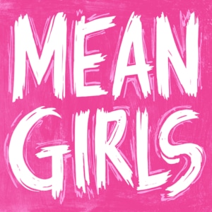 Mean Girls. Mean Girls Mean Girls written in stylized white text on a pink background