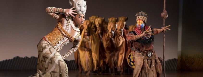 Nia Holloway as Nala, Buyi Zama as Rafiki and The Lionesses in THE LION KING North American Tour © Disney. Photo by Deen van Meer.