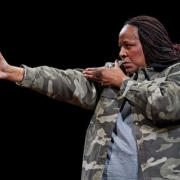 "Until the Flood," written and performed by Dael Orlandersmith, at Repertory Theater in St. Louis in 2016. (Photo by Peter Wochniak/ProPhotosSTL)