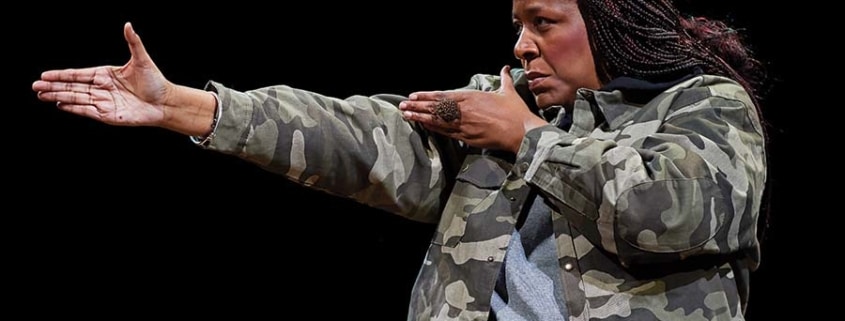 "Until the Flood," written and performed by Dael Orlandersmith, at Repertory Theater in St. Louis in 2016. (Photo by Peter Wochniak/ProPhotosSTL)