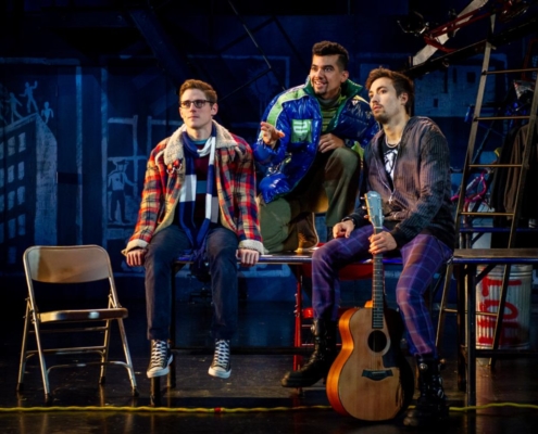 (L to R) Cody Jenkins, Juan Luis Espinal, Coleman Cummings RENT 20th Anniversary Tour, Credit Amy Boyle 2019.