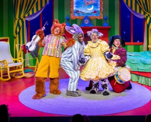 Mercedes Perez, Rakeem Lawrence, Susannah McLeod and Marco Robinson in GOODNIGHT MOON_Photo by Adams VisCom