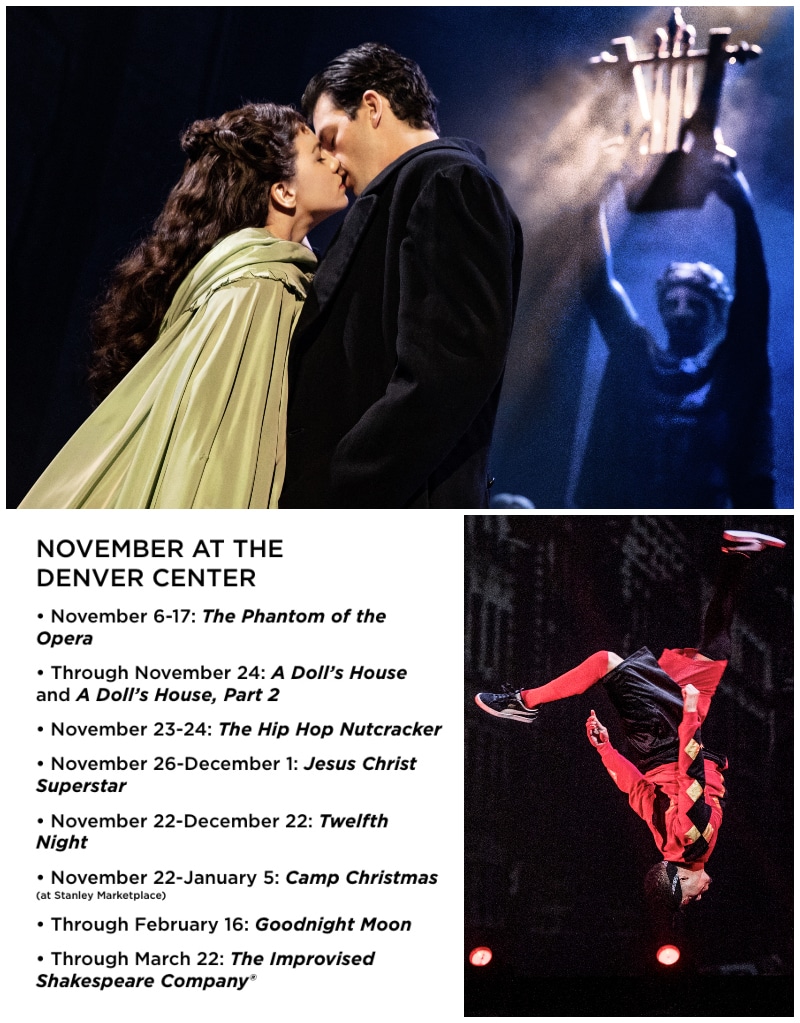 Top: Emma Grimsley and Jordan Craig in 'The Phantom of the Opera.' Photo by Matthew Murphy. Right: The Hip Hop Nutcracker. Photo by Tim Norris