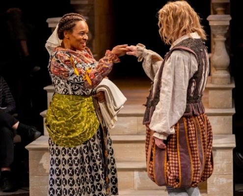 Kim Staunton and Cameron Folmar in TWELFTH NIGHT_ Photos by Adams VisCom