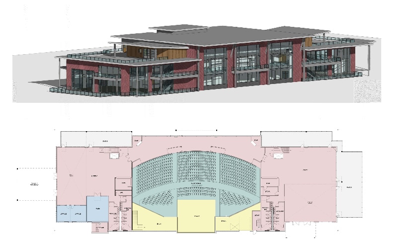 Renderings of the new Boardwalk By Candlelight Theatre in Fort Collins, opening in 2021. Courtesy Dave Clark. 