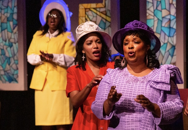 From left: Sonsharae Tull, Jasmine Jackson and Mary Louise Lee in Vintage Theatre's 'Crowns.' RDG Photography.