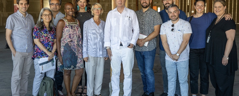 Some of the creative team for Off-Center's 'Theater of the Mind,' created by David Byrne and Mala Gaonkar. Photo by Adams VisCom.