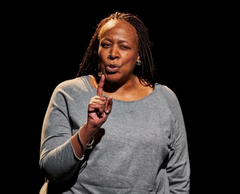 Dael Orlandersmith in the Rattlestick Playwrights Theater production of Until the Flood. Photo by Robert Altman.