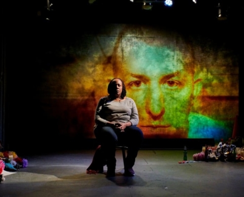 Dael Orlandersmith in the Rattlestick Playwrights Theater production of Until the Flood. Photo by Robert Altman.