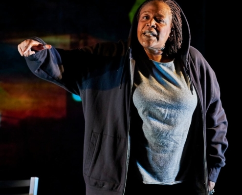 Dael Orlandersmith in the Rattlestick Playwrights Theater production of Until the Flood. Photo by Robert Altman.