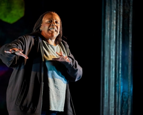 Dael Orlandersmith in the Rattlestick Playwrights Theater production of Until the Flood. Photo by Robert Altman.