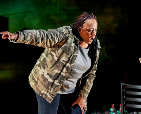 Dael Orlandersmith in the Rattlestick Playwrights Theater production of Until the Flood. Photo by Robert Altman.