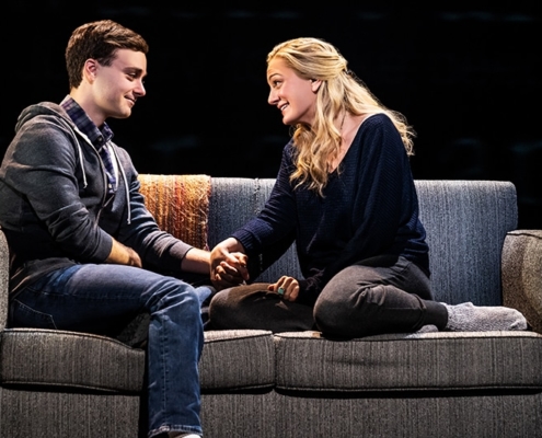 Stephen Christopher Anthony as 'Evan Hansen' and Jessica E. Sherman as 'Heidi Hansen.' Photo by Matthew Murphy. 2019