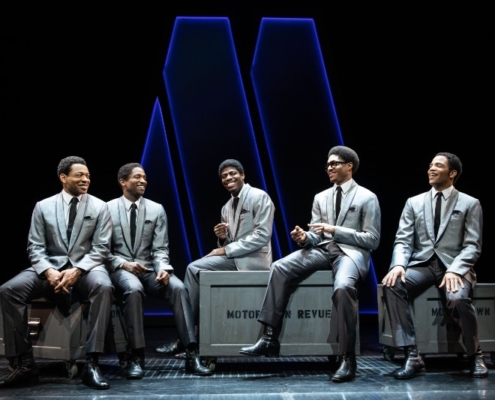 (L-R) Derrick Baskin, Jelani Remy, Jawan M Jackson, Ephraim Sykes, and James Harkness in AIN'T TOO PROUD. Photo by Matthew Murphy.