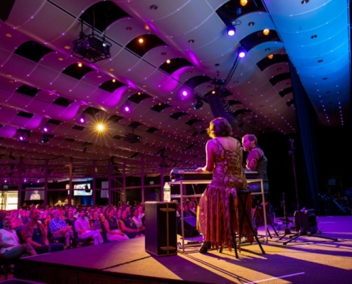 Neyla Pekarek and Brian Cronan perform at Mixed Taste. Photo by Adams VisCom.