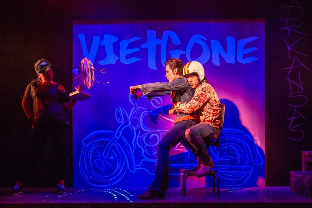 Melody Butiu, Glenn Morizio, Brian Lee Huynh in Vietgone. Photo by AdamsVisCom.