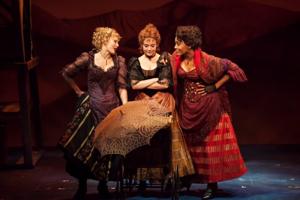 Stephanie Martignetti, Cameron Adams, Jesmille Darbouze in The Unsinkable Molly Brown. Photo Credit Jennifer M. Koskinen