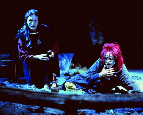 Greg Hicks (left) as Agamemnon and Alyssa Bresnahan as Cassandra in the 2000 Denver Center Theatre Company production of Tantalus. Photo by p. switzer