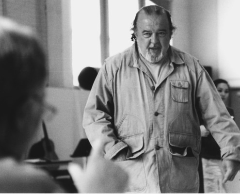 Director Sir Peter Hall during rehearsals of TANTALUS. Photo by p. switzer.