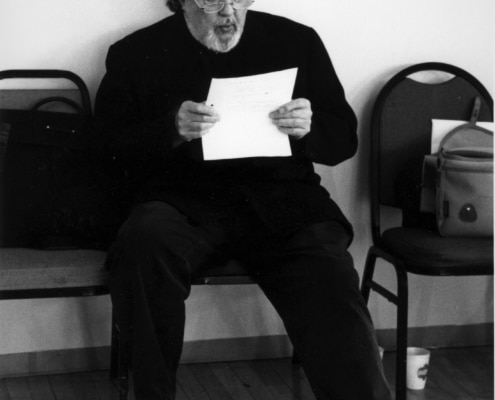 Director Sir Peter Hall during rehearsals of TANTALUS. Photo by p. switzer.