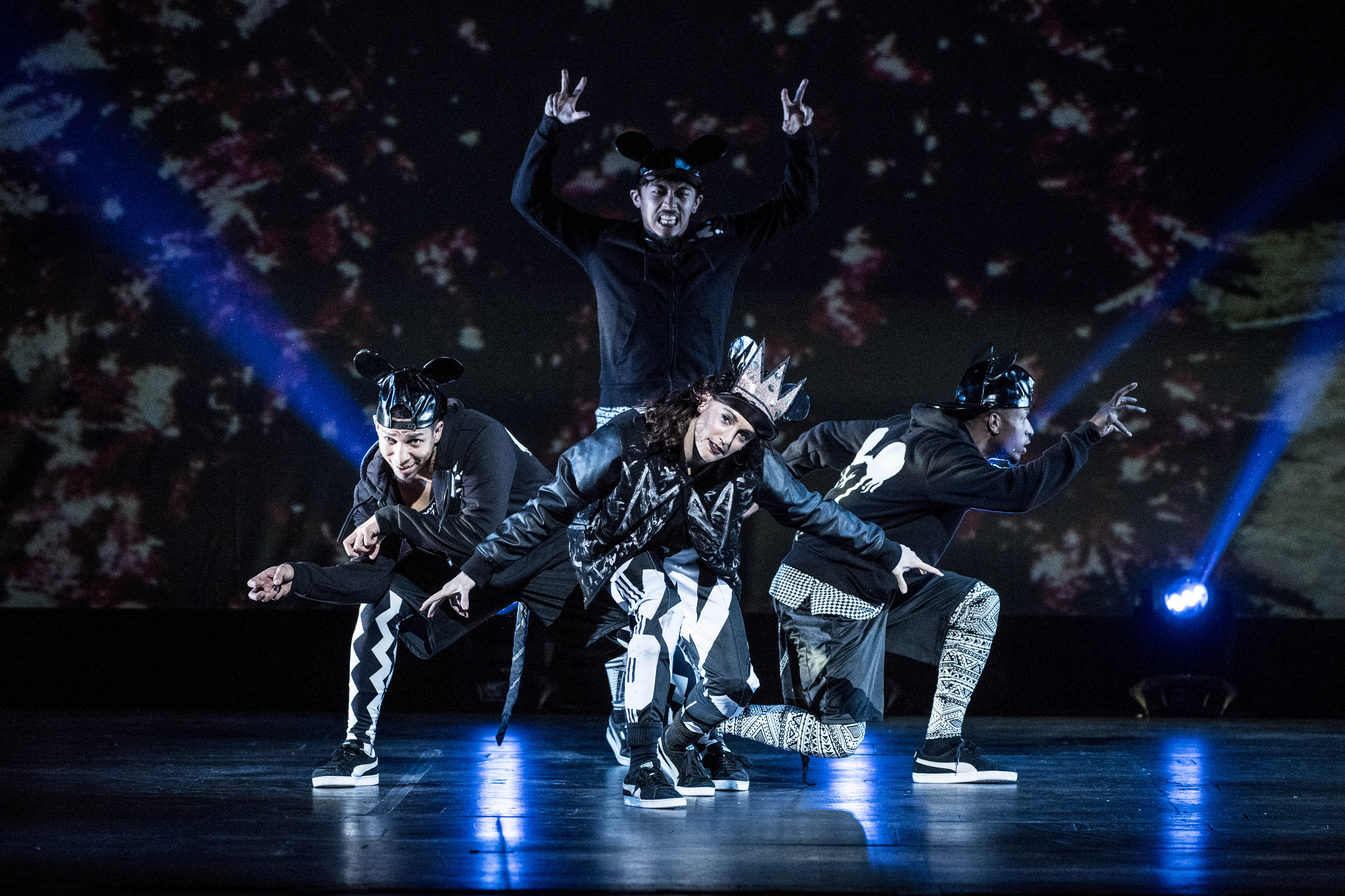 Photo of dancers performing in The Hip Hop Nutcracker