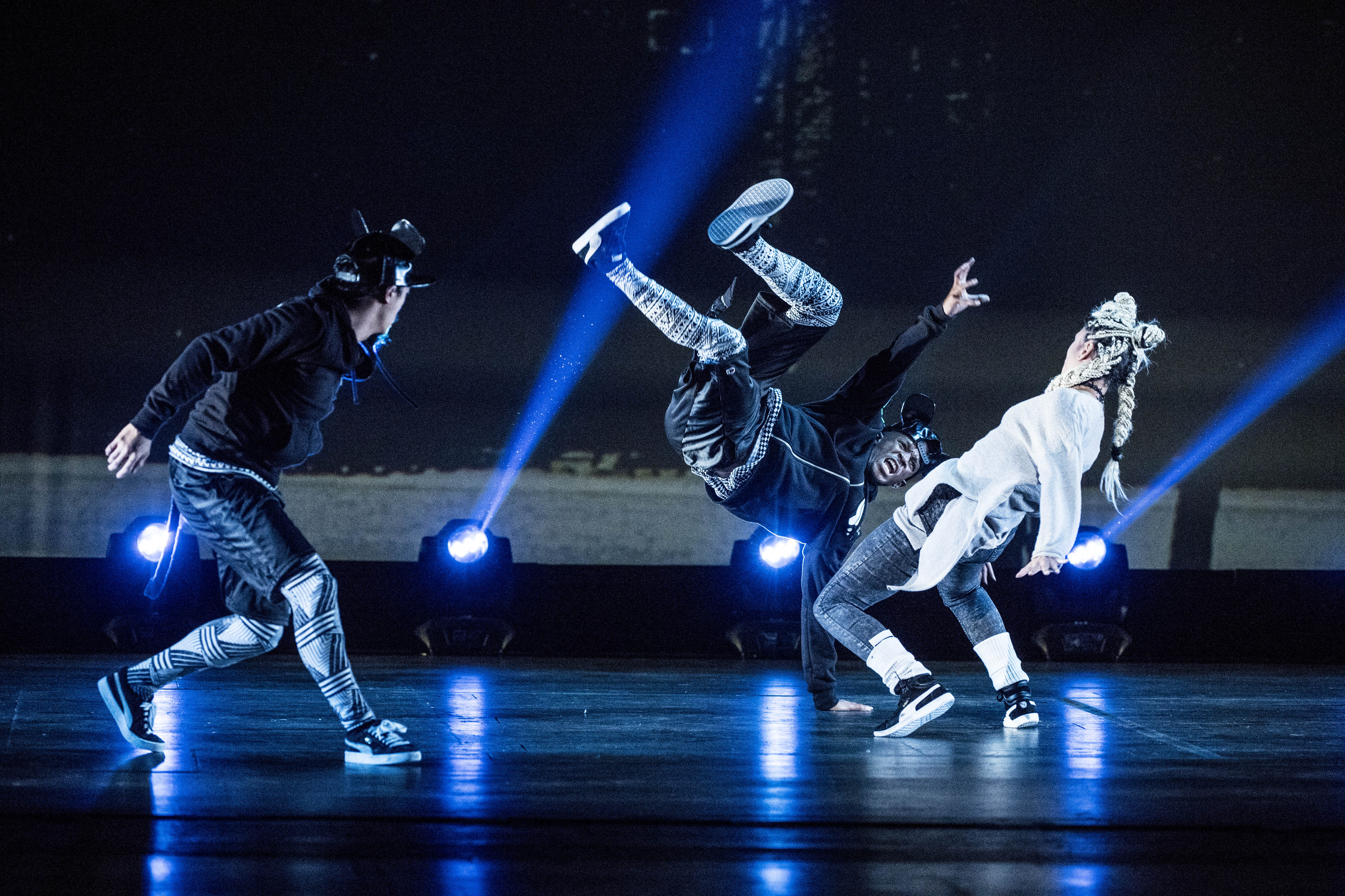 Photo of dancers performing in The Hip Hop Nutcracker