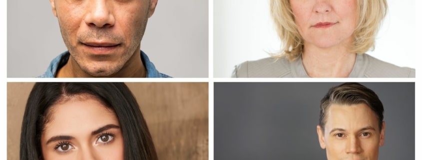 Headshots of four Virginia Woolf cast members in a collage