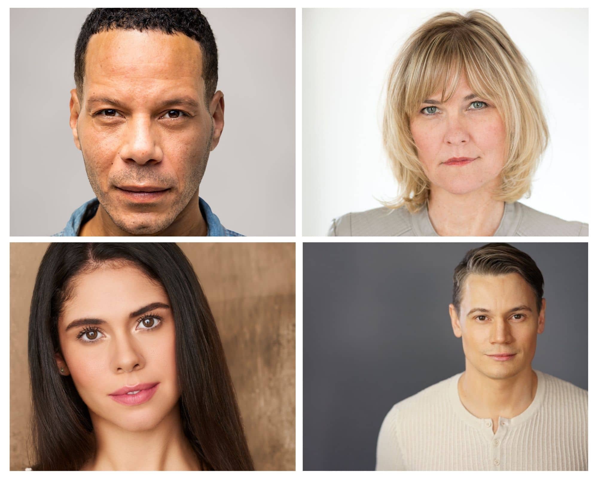 Headshots of four Virginia Woolf cast members in a collage