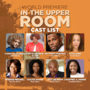 Headshots of eight cast members of In the Upper Room