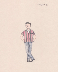 A costume sketch of Frankie for Jersey Boys Broadway National Tour