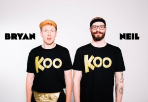 The team behind Koo Koo Kangaroo pose in shirts reading Koo