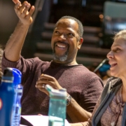 Participants in the Colorado New Play Summit sit at a table