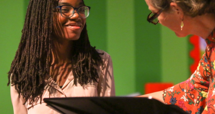 A high school playwright takes notes from a DCPA teaching artist